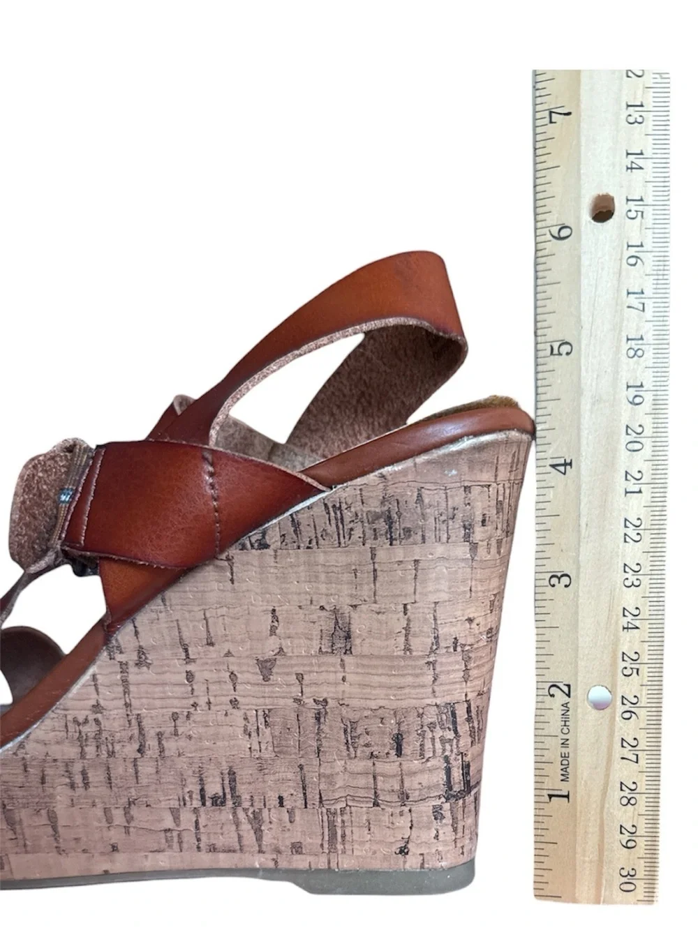 American Eagle Outfitters Cognac Cork Wedge Sandals